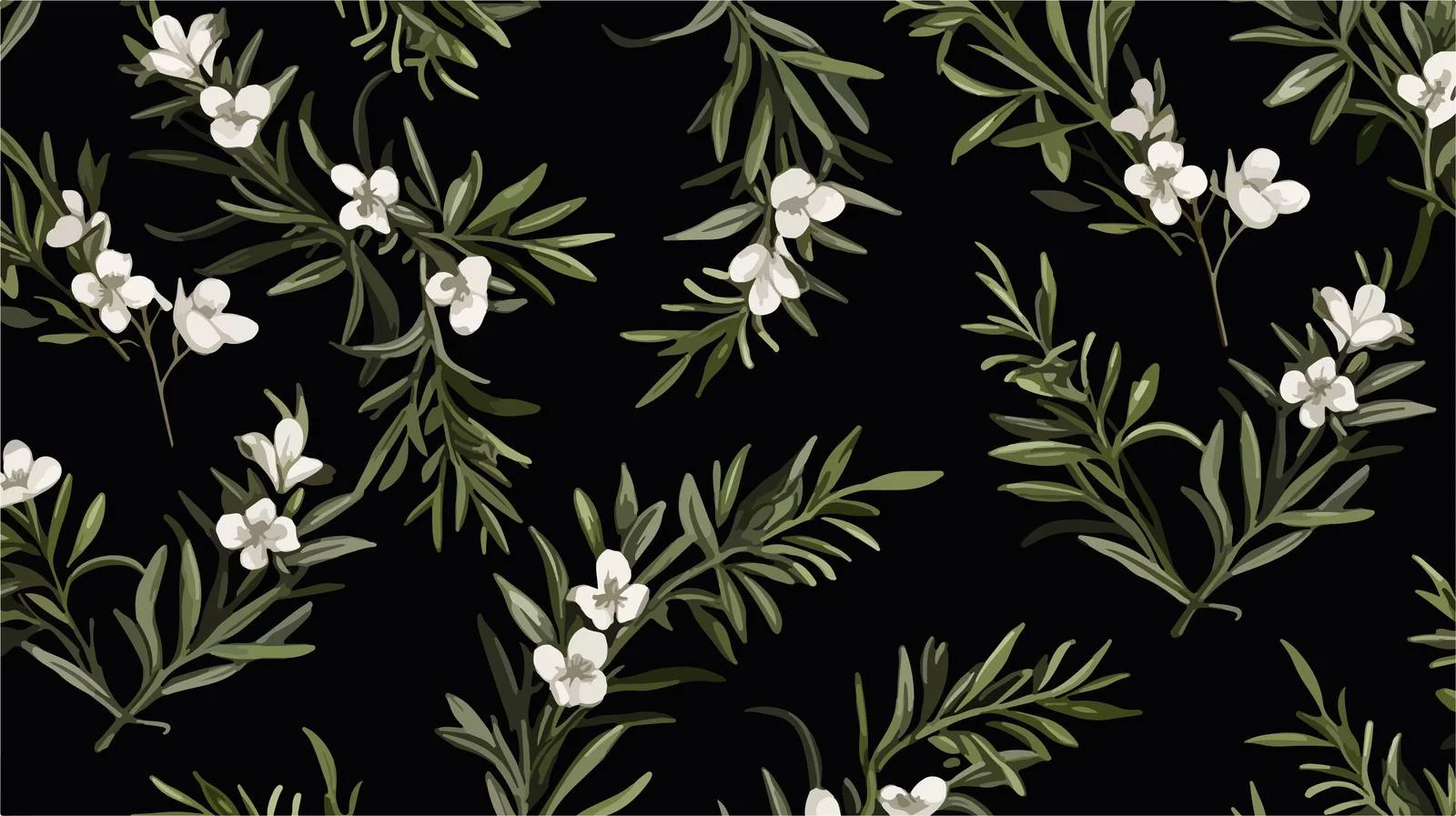 Elegant Rosemary Floral Seamless Pattern Design — free download from Dotvec