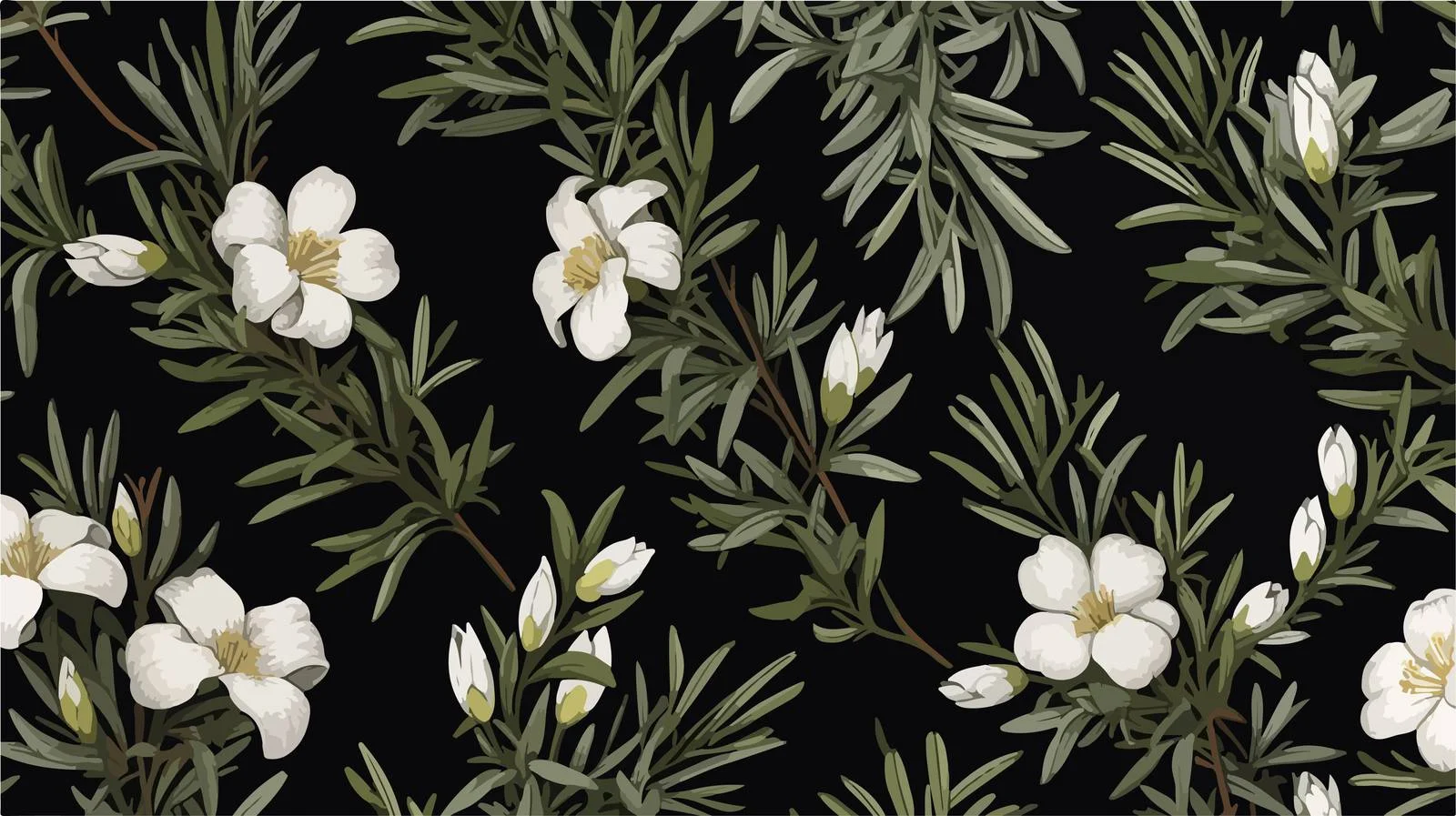 Elegant Rosemary Floral Seamless Pattern Design — free download from Dotvec
