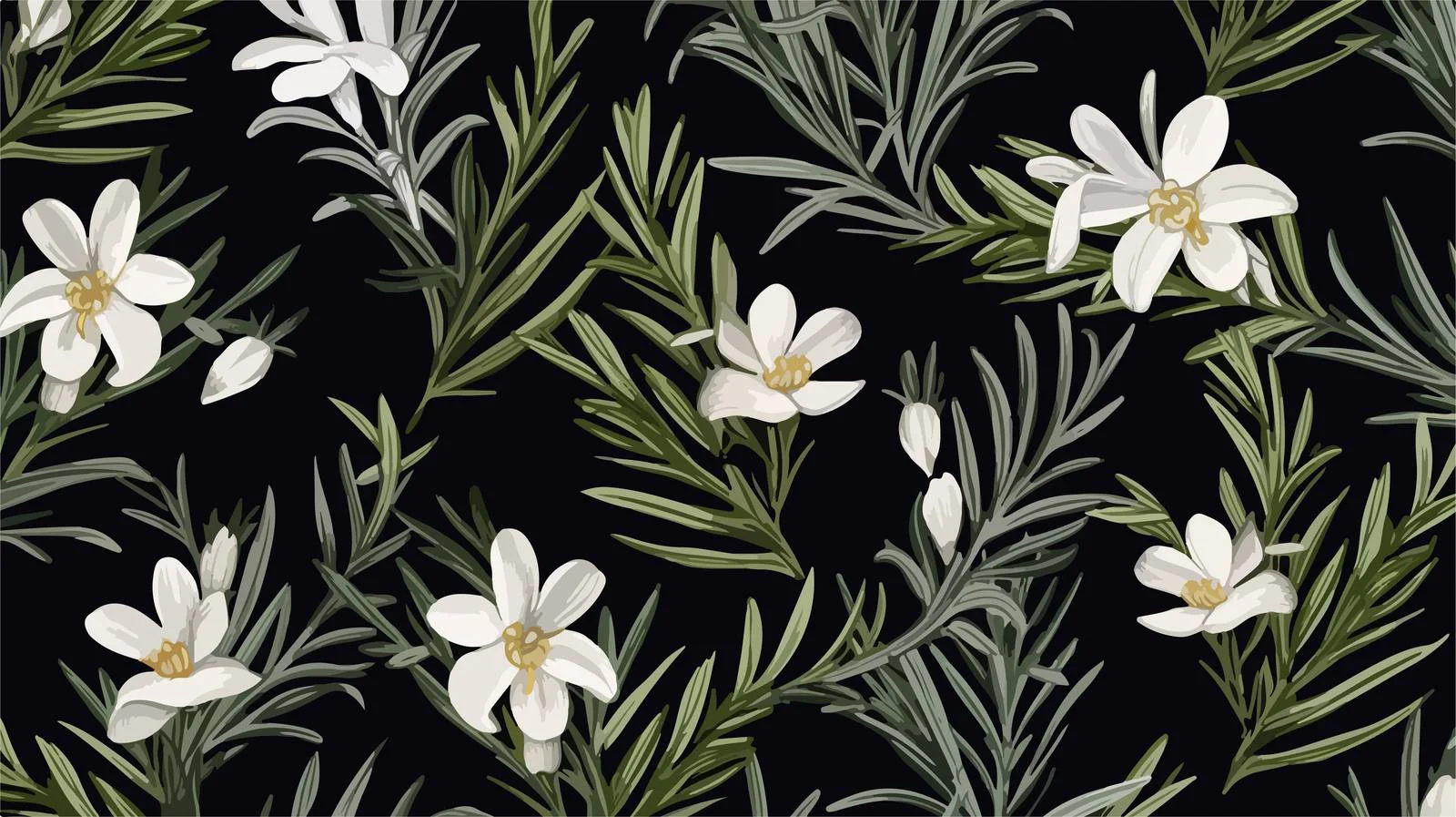 Elegant Rosemary Floral Seamless Pattern Design — free download from Dotvec