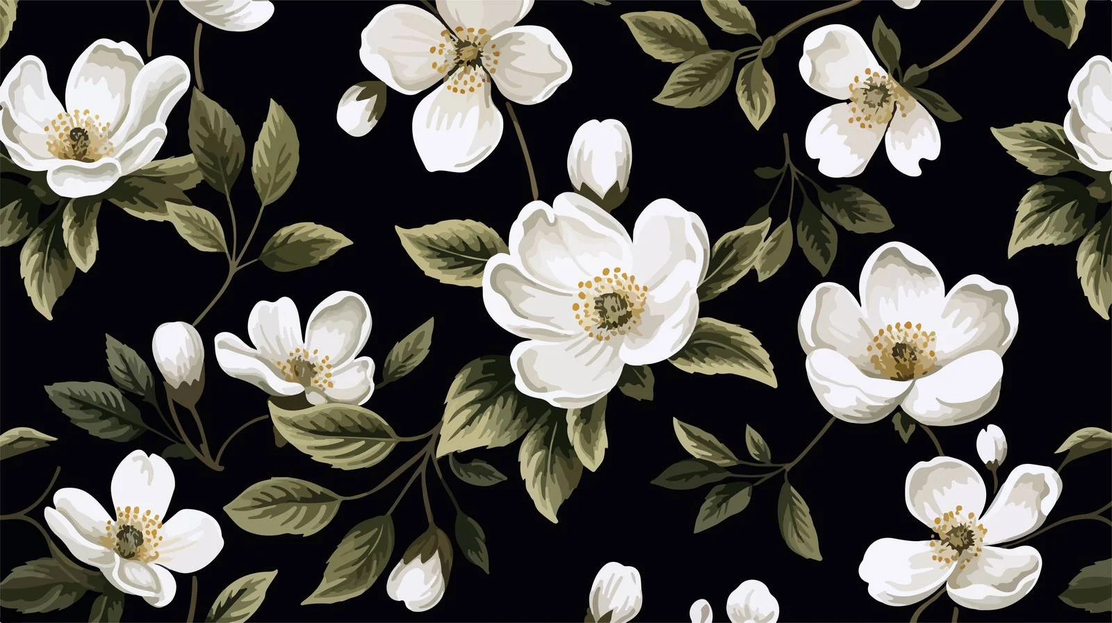 Elegant Dog Rose Floral Seamless Pattern — free download from Dotvec