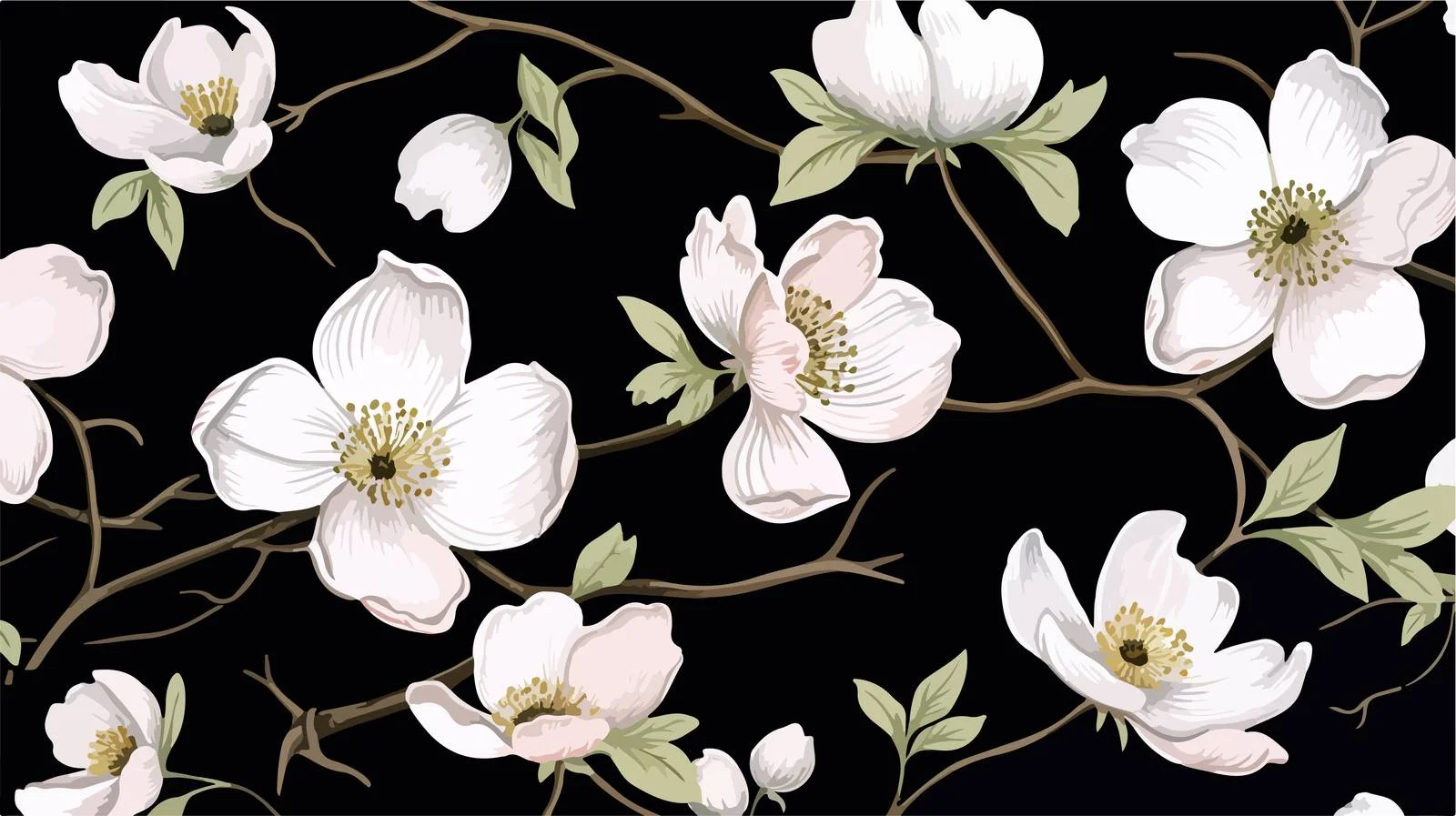 Elegant Dog Rose Floral Seamless Pattern — free download from Dotvec