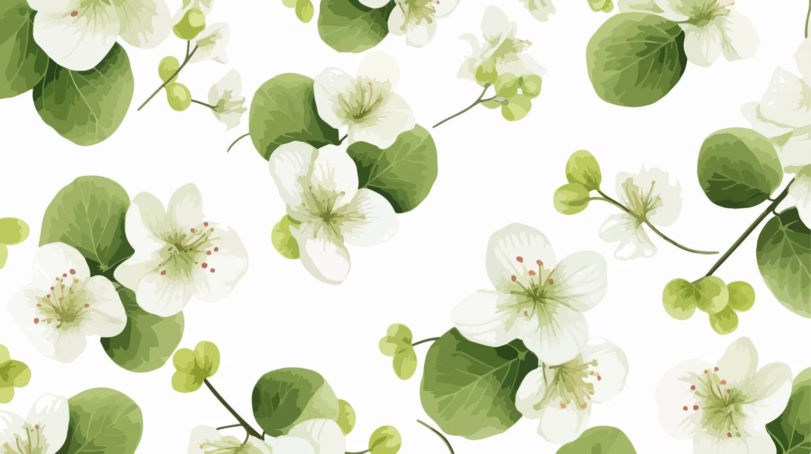 Elegant Linden Sprigs Seamless Floral Pattern — free download from Dotvec
