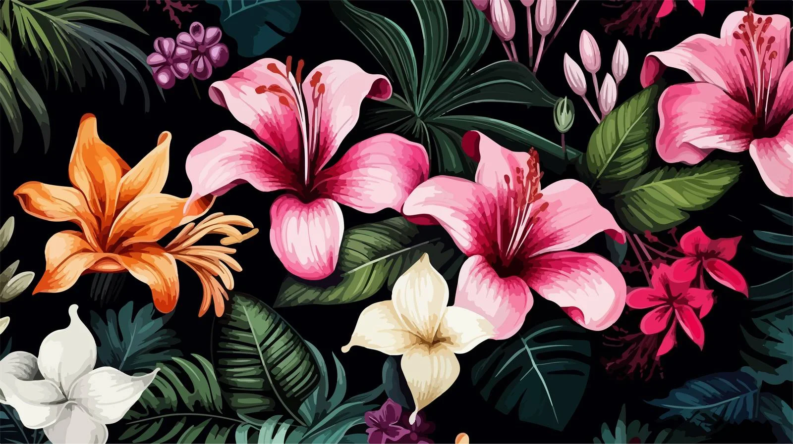 Elegant Seamless Floral Pattern with Blossoms — free download from Dotvec
