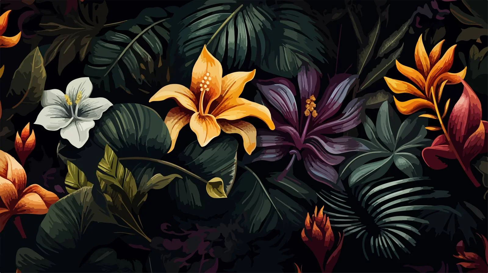 Elegant Floral Seamless Pattern with Botanical Elements — free download from Dotvec