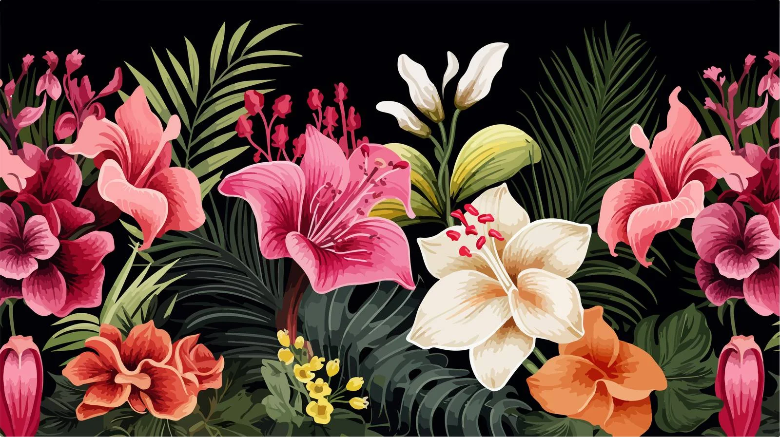 Elegant Floral Pattern with Botanical Elements — free download from Dotvec