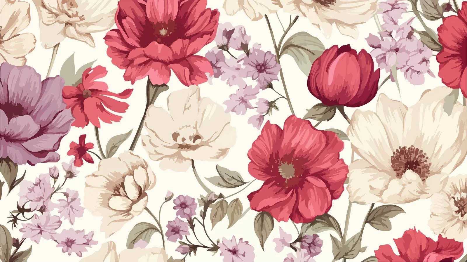 Elegant Vintage Floral Seamless Pattern Background — free download from Dotvec