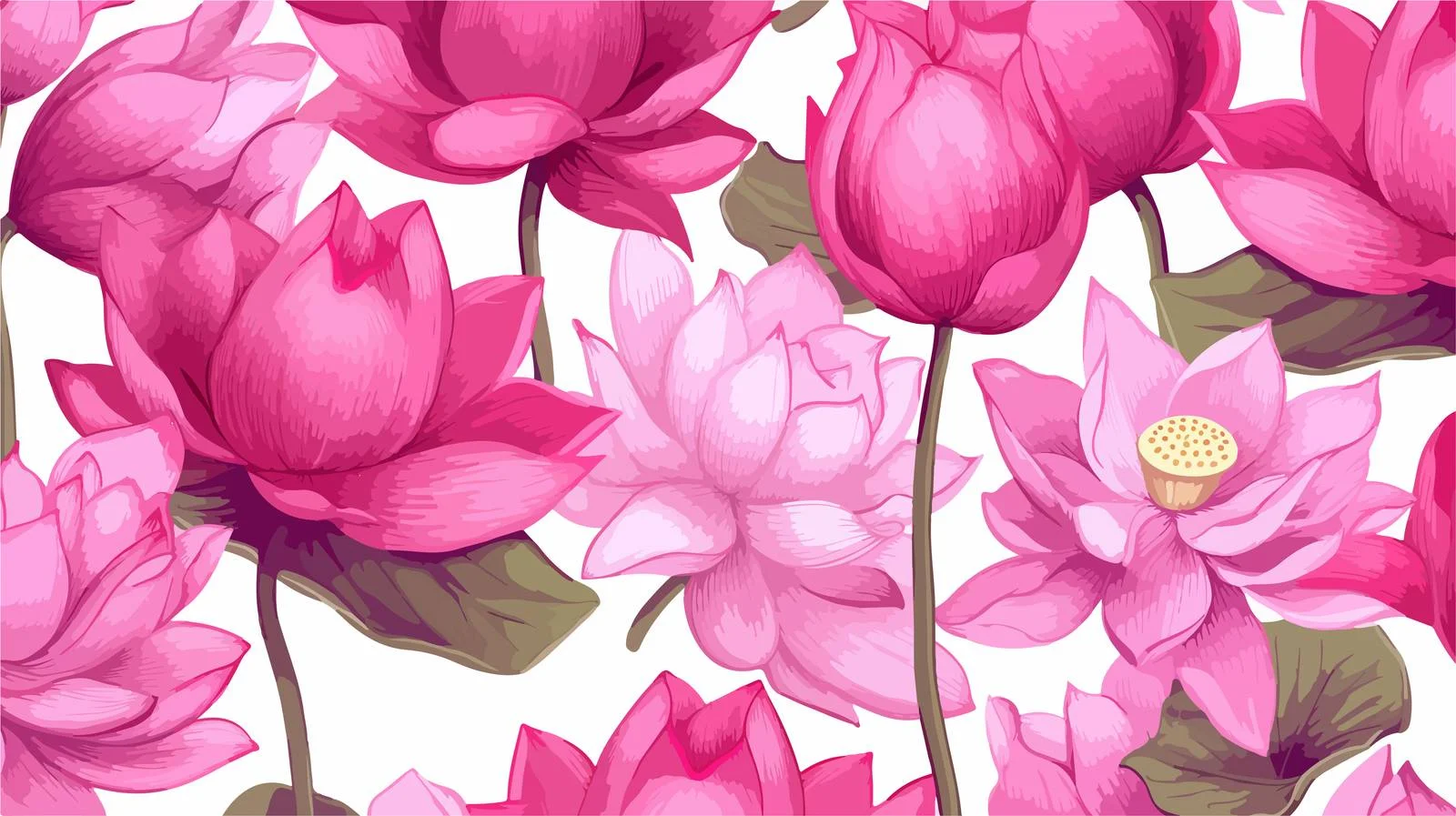 Exquisite Pink Blooming Floral Seamless Pattern — free download from Dotvec