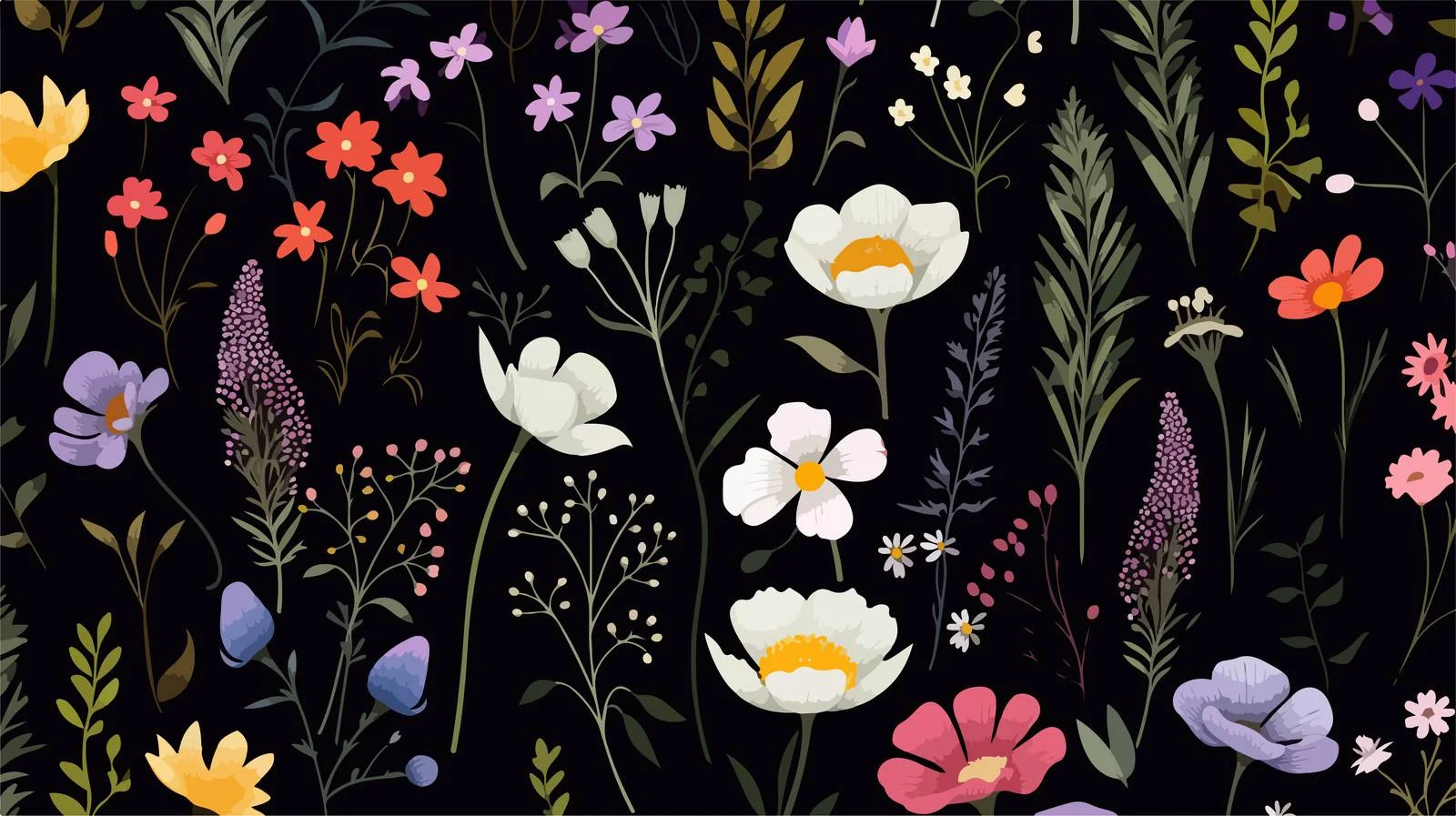 Elegant Romantic Blossoming Floral Seamless Pattern — free download from Dotvec
