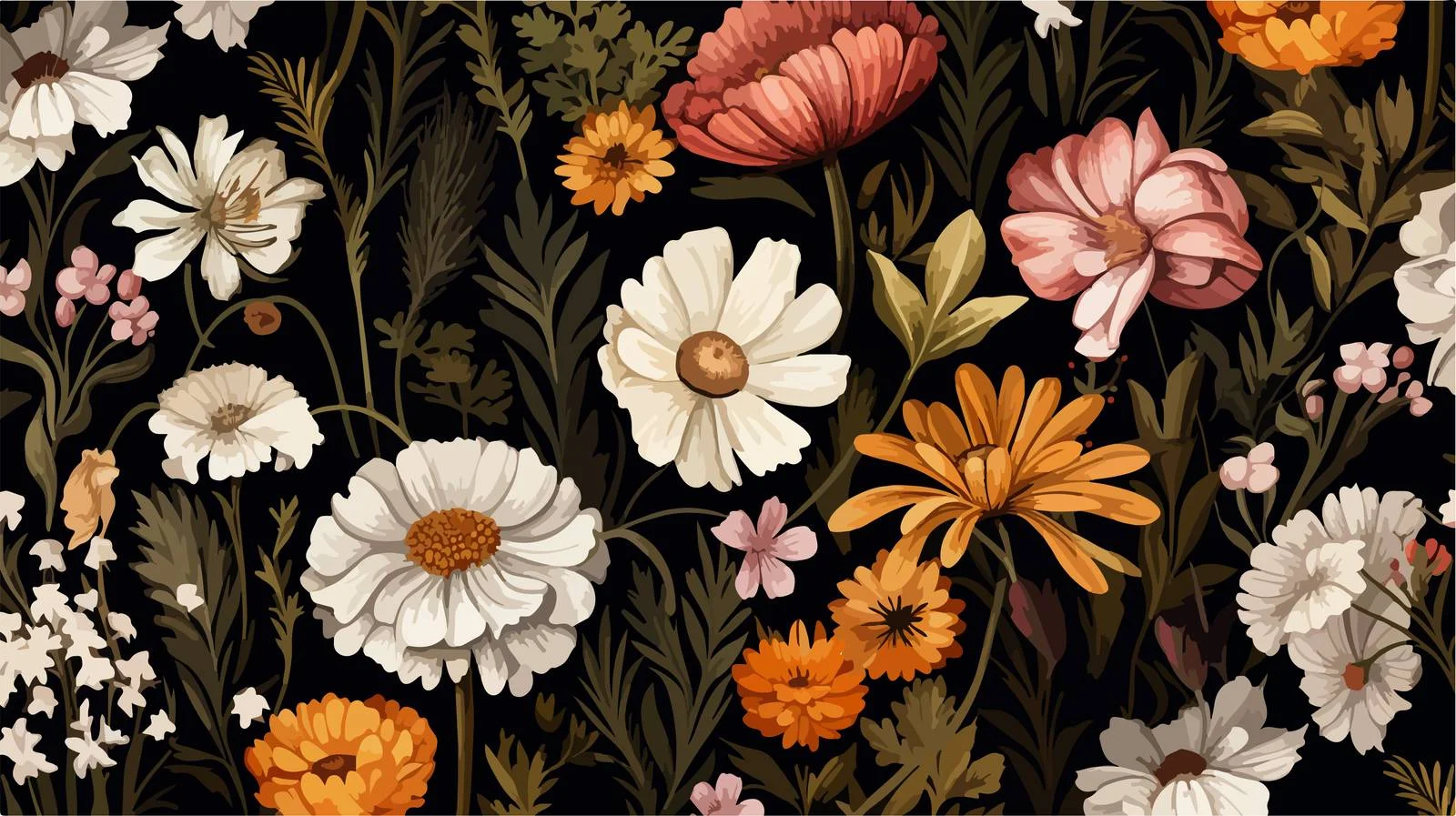 Romantic Blossoming Floral Seamless Pattern — free download from Dotvec