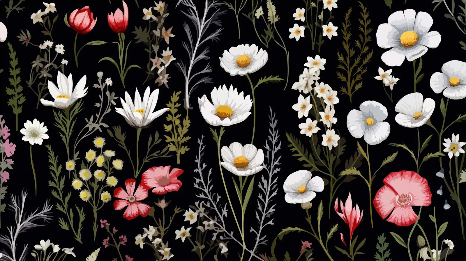 Romantic Blossoming Flower Seamless Pattern — free download from Dotvec