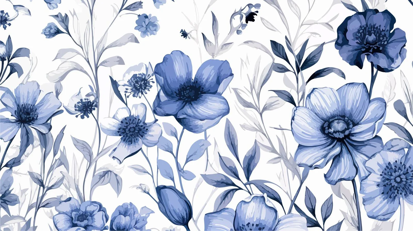 Elegant Flower Pattern with Scattered Blooms — free download from Dotvec