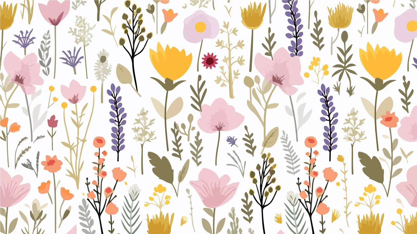 Elegant Spring Blooming Perennial Floral Pattern — free download from Dotvec