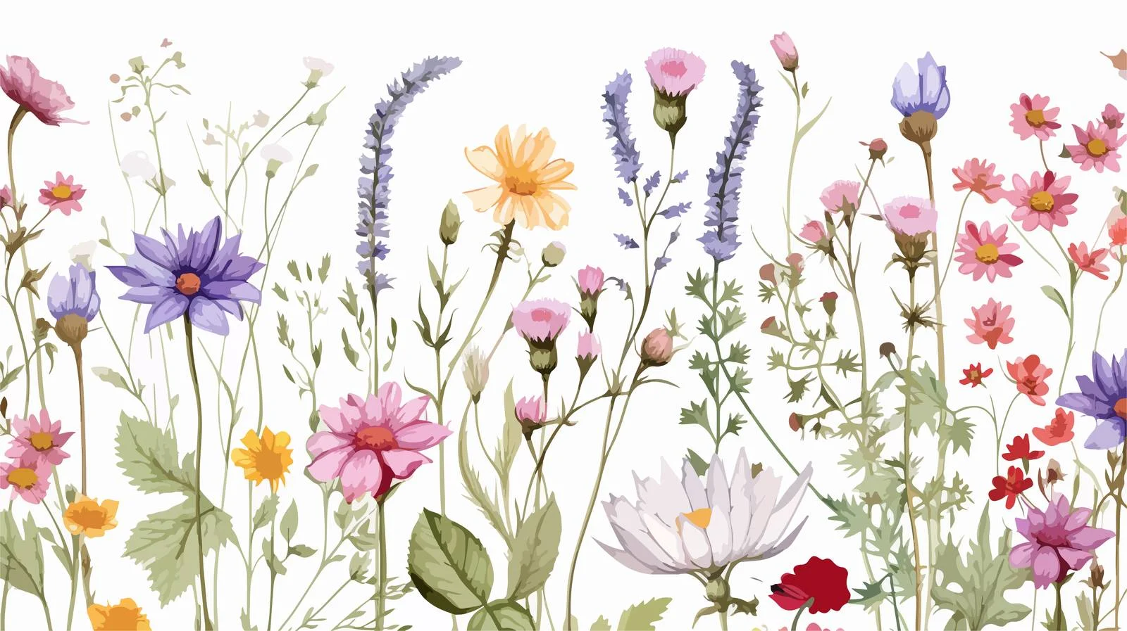 Wild Blooming Floral Seamless Pattern Design — free download from Dotvec