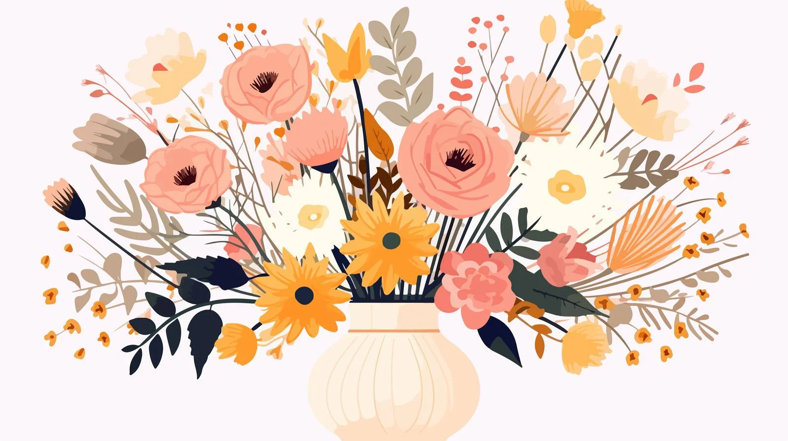 Elegant Floral Abstract Wall Art Design — free download from Dotvec