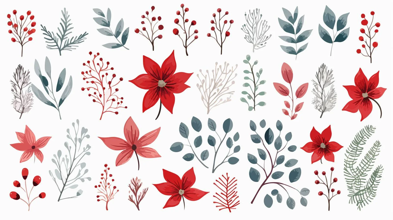 Elegant Winter Floral Greeting Card Design — free download from Dotvec