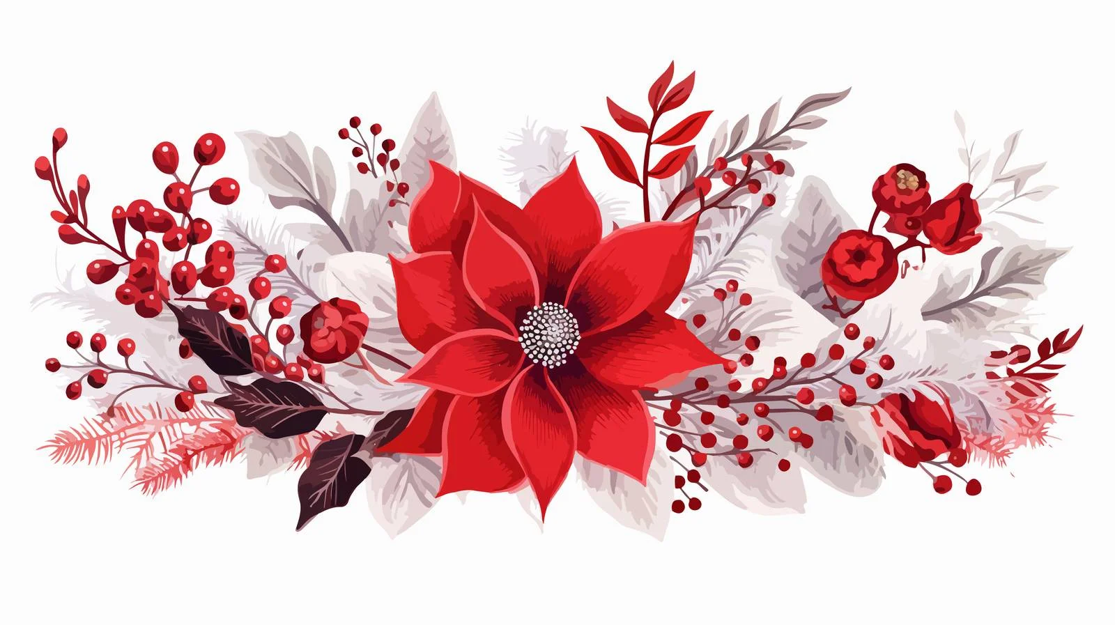 Elegant Winter Floral Seasonal Greeting Card — free download from Dotvec
