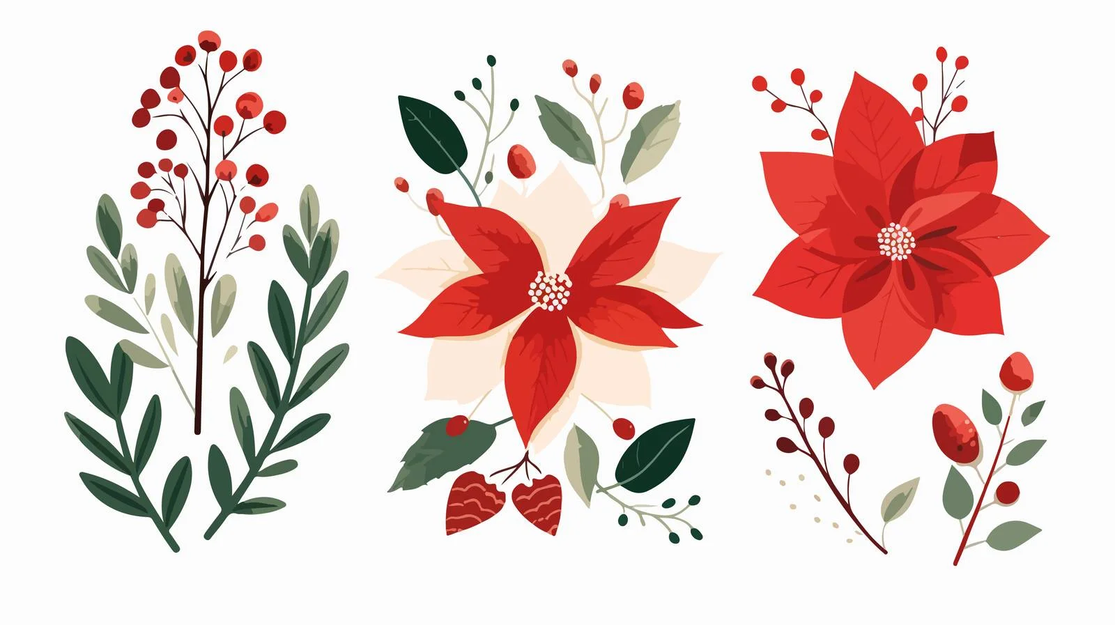 Elegant Winter Floral Greeting Card Design — free download from Dotvec