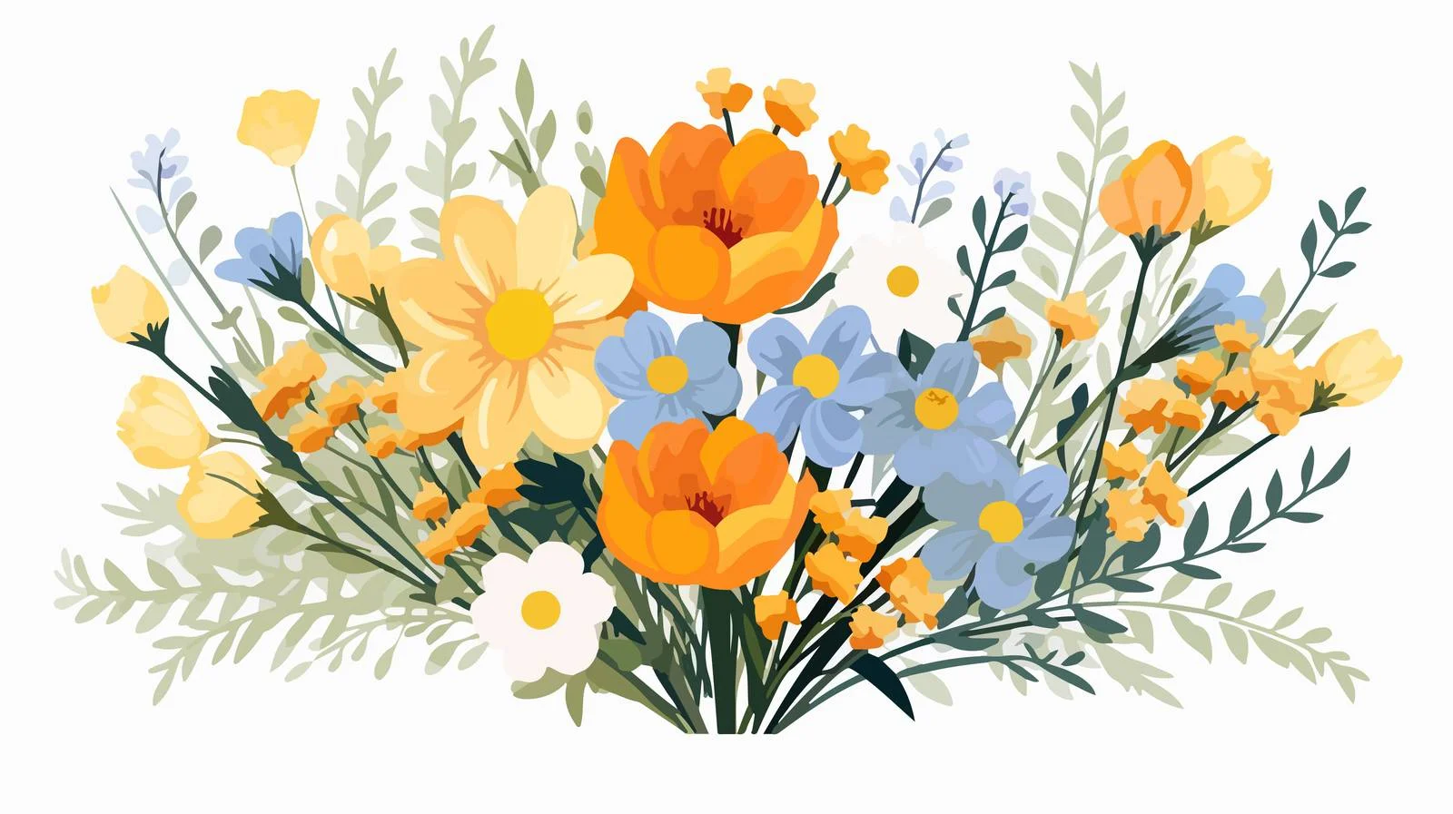 Elegant Spring Flower Bouquet Field Bundle — free download from Dotvec