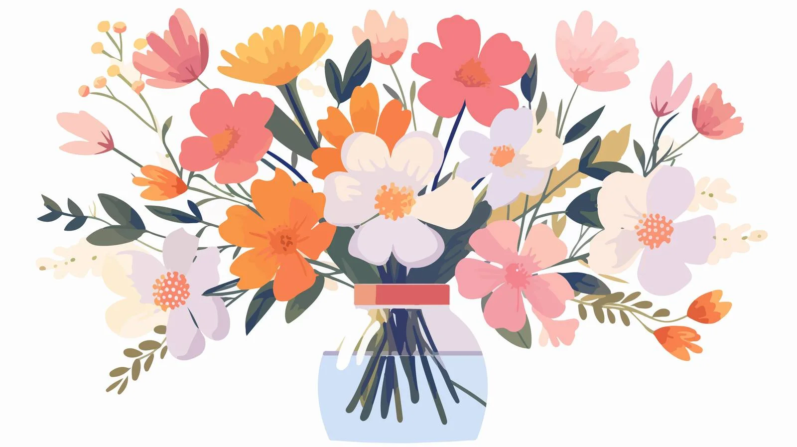 Elegant Floral Arrangement in Glass Vase — free download from Dotvec