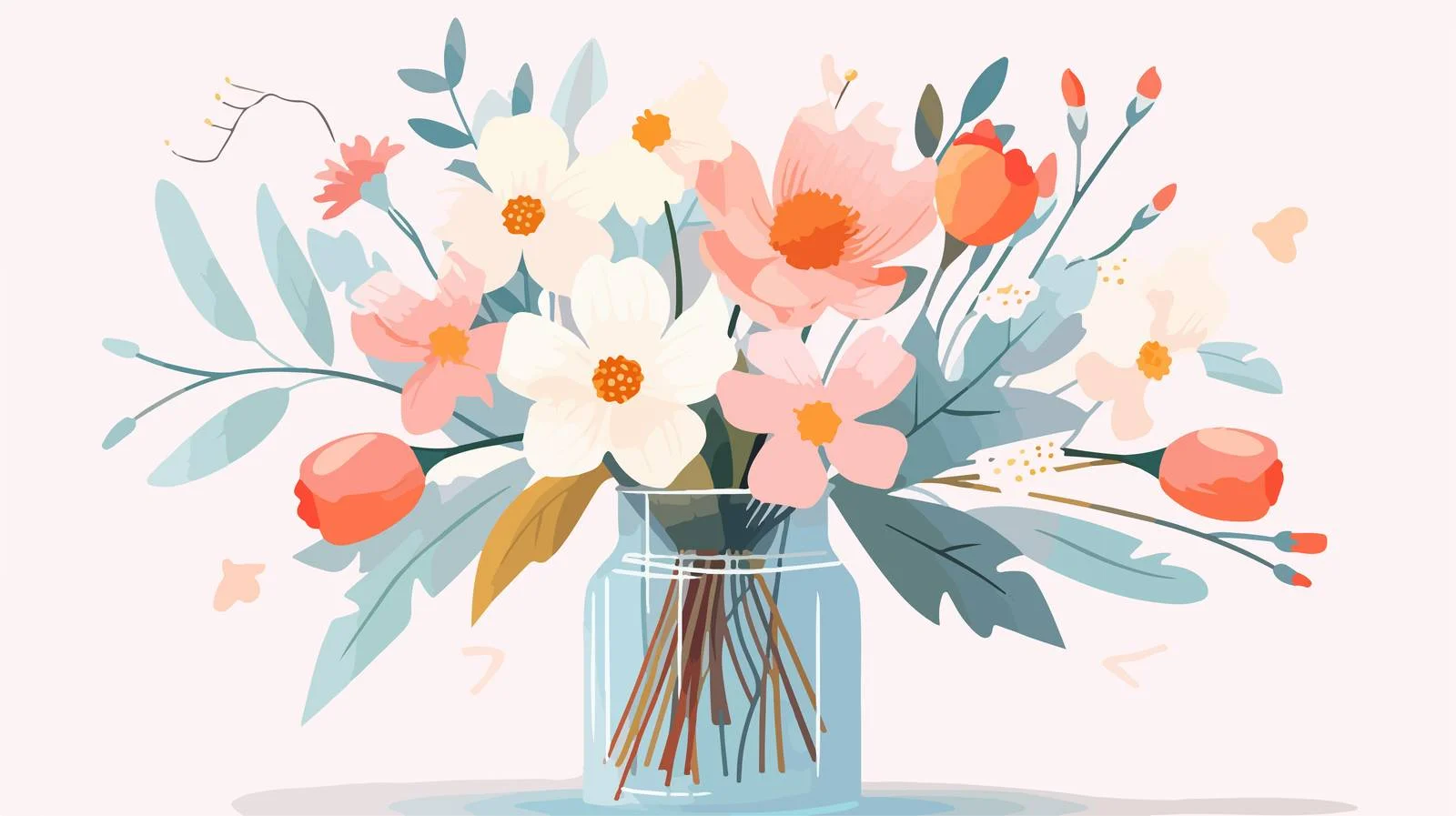Elegant Floral Arrangement in Glass Vase — free download from Dotvec