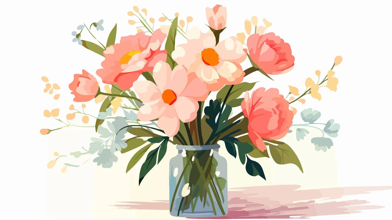 Elegant Floral Arrangement in Glass Vase — free download from Dotvec
