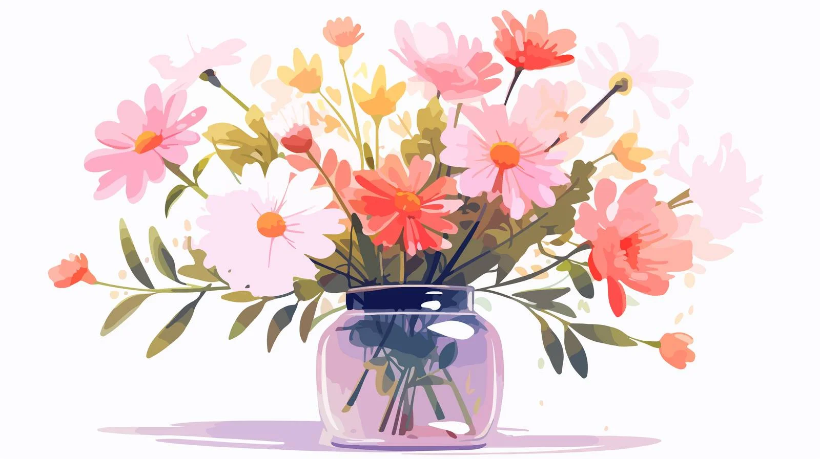 Charming floral arrangement in glass vase — free download from Dotvec