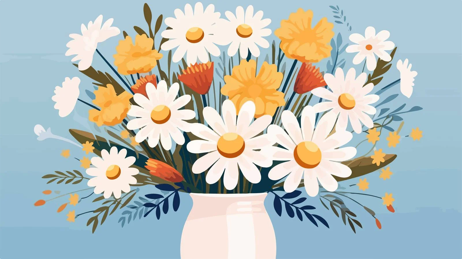 Elegant Floral Bouquet in Vase Art — free download from Dotvec