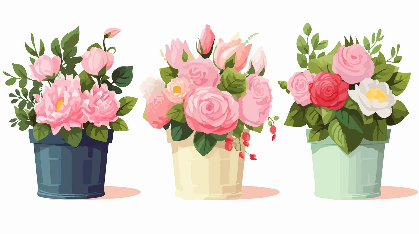Elegant Flower Arrangements in Bucket Display — free download from Dotvec