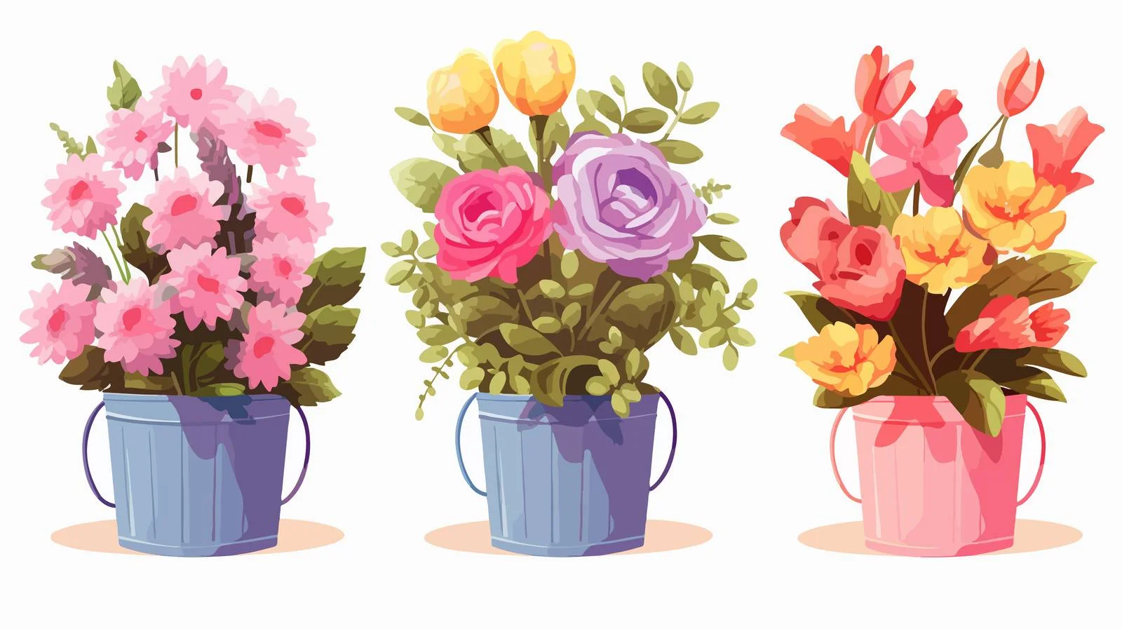 Elegant Bucket of Fresh Flower Bouquets — free download from Dotvec