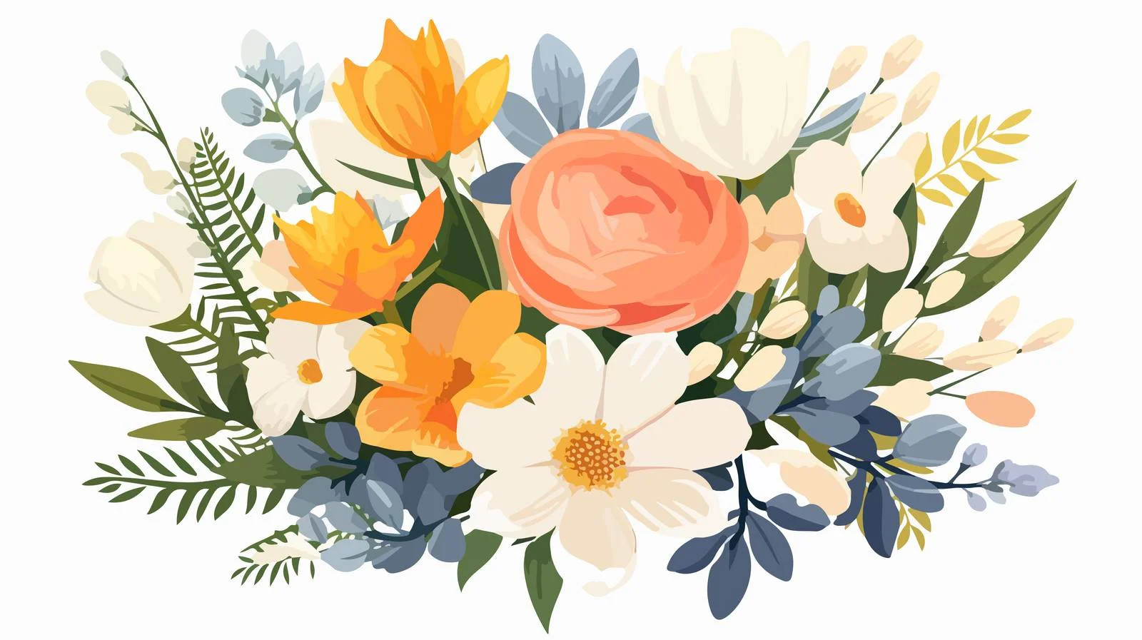 Vibrant Spring Blooms in Blossomed Bouquet — free download from Dotvec