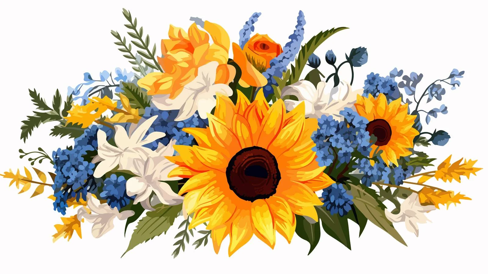 Vibrant Summer Blooms in Field Bouquet — free download from Dotvec