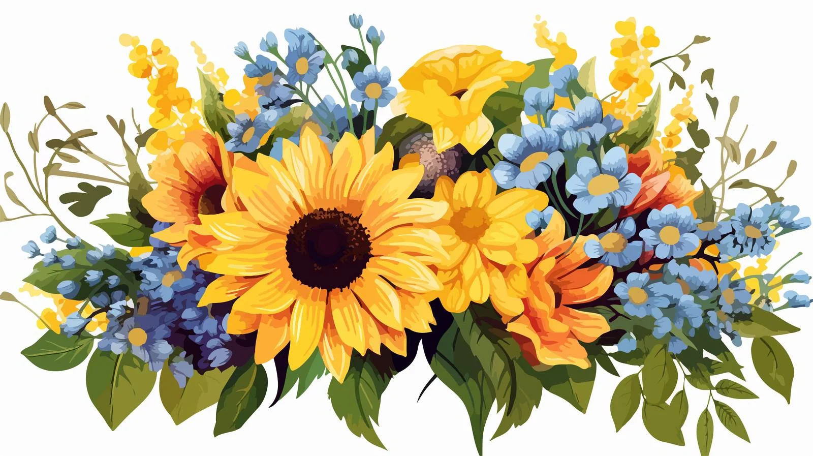 Vibrant Summer Flower Bouquet in Field — free download from Dotvec