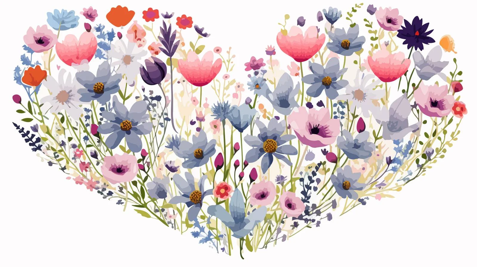 Elegant Flower Love Postcard Meadow Plants — free download from Dotvec