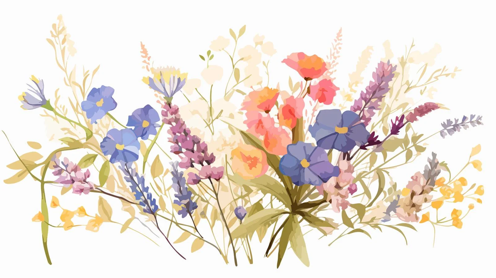 Botanical Love Note amongst Meadow Plants — free download from Dotvec