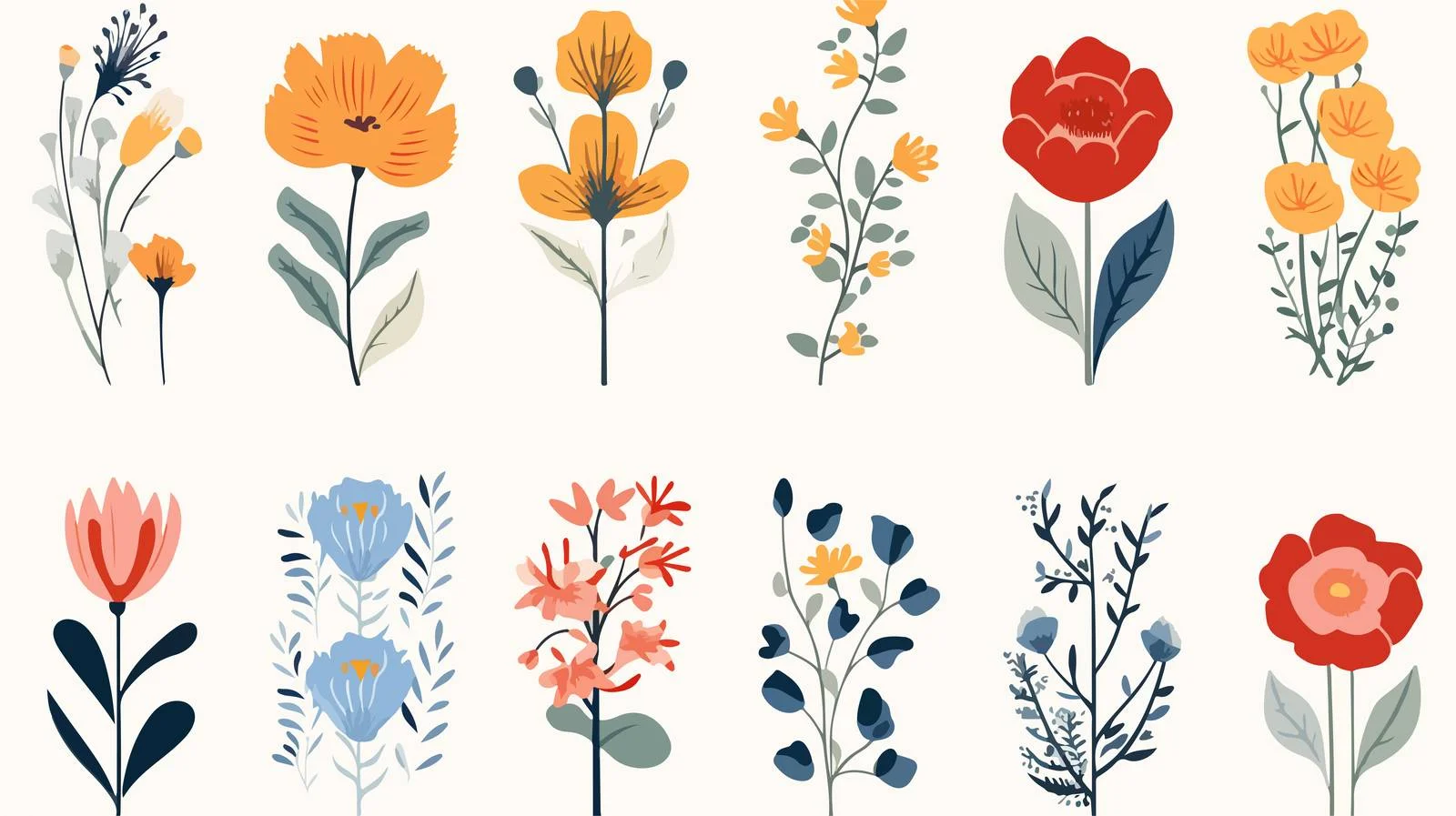 Botanical Wall Art Set with Trippy Charm — free download from Dotvec