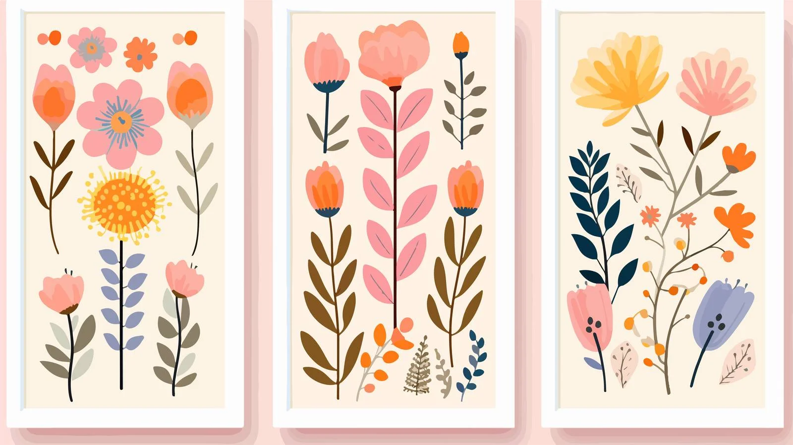 Botanical Wall Art Collection with Trippy Flair — free download from Dotvec