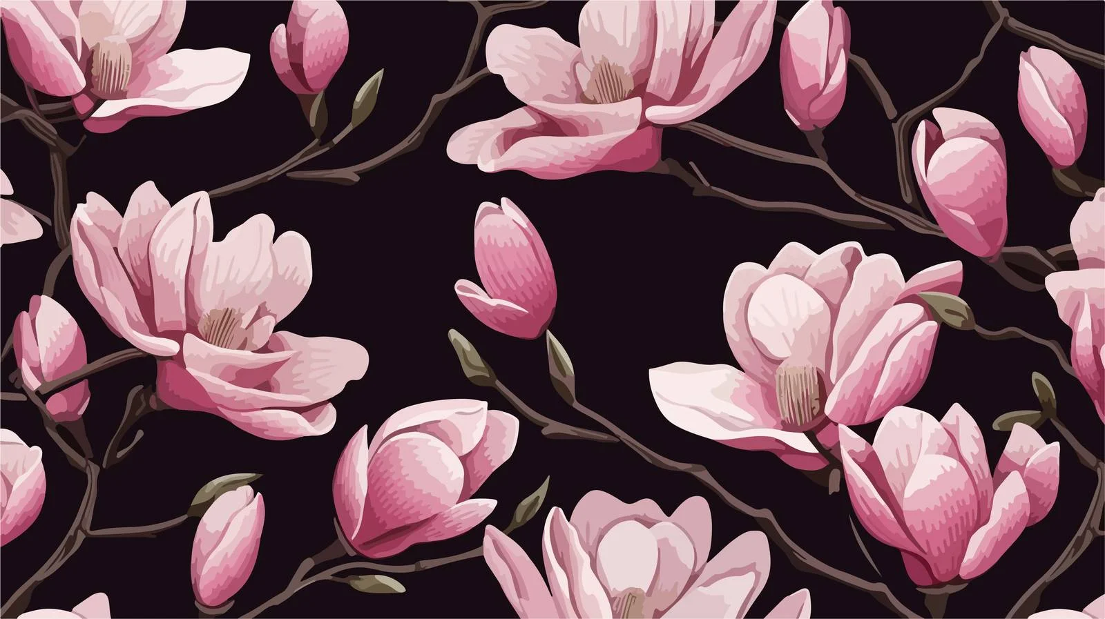 Elegant Pink Magnolia Blooms on Dark Background — free download from Dotvec