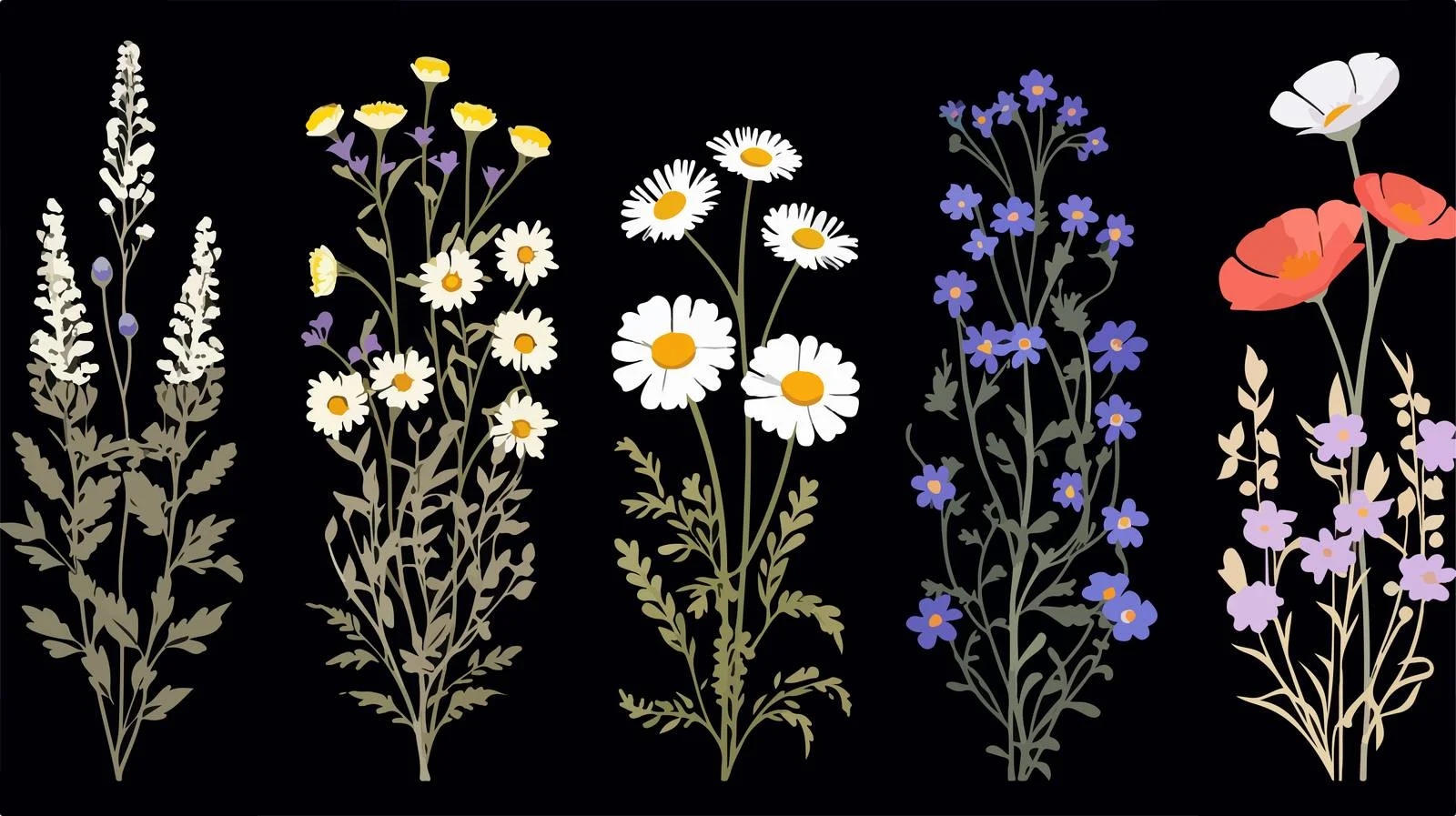 Elegant Floral Branches Wishing Postcard Design — free download from Dotvec