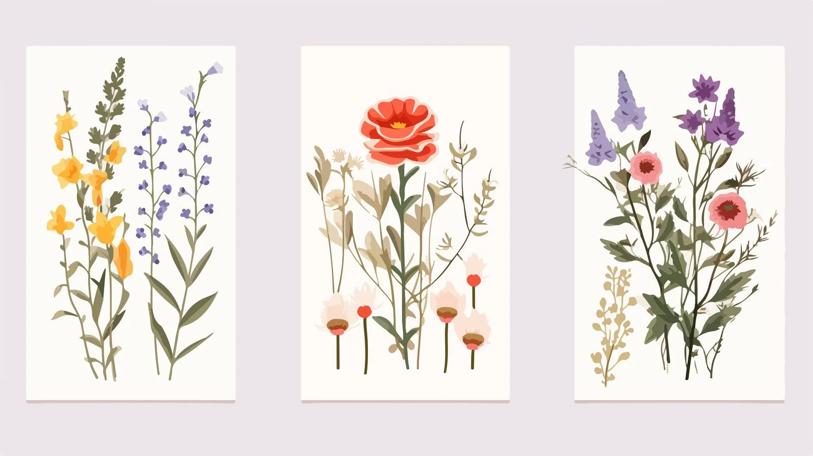 Elegant Floral Card Collection - Lush Nature — free download from Dotvec