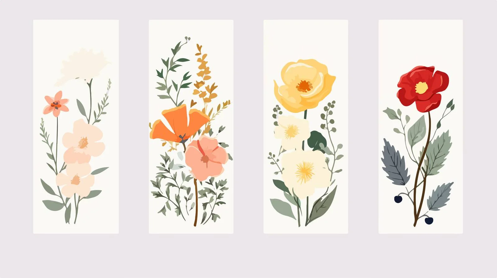 Elegant Floral Card Collection. Natural Design — free download from Dotvec