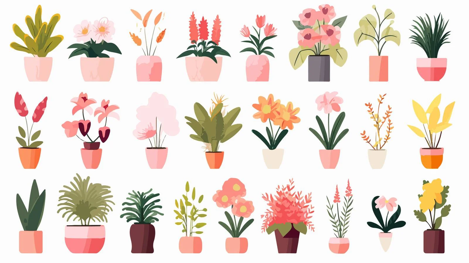 Elegant Floral Arrangement in Pot and Vase — free download from Dotvec