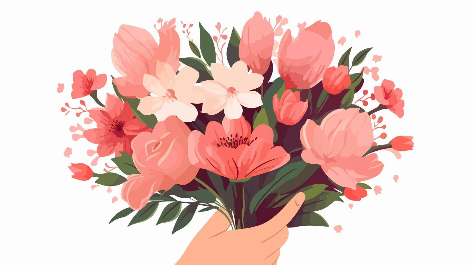 Graceful Gesture: Embracing Fresh Floral Arrangement — free download from Dotvec