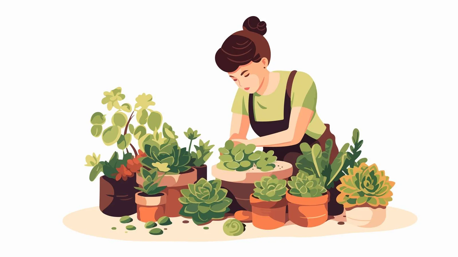 Floral Planting Top View Vector Illustration — free download from Dotvec