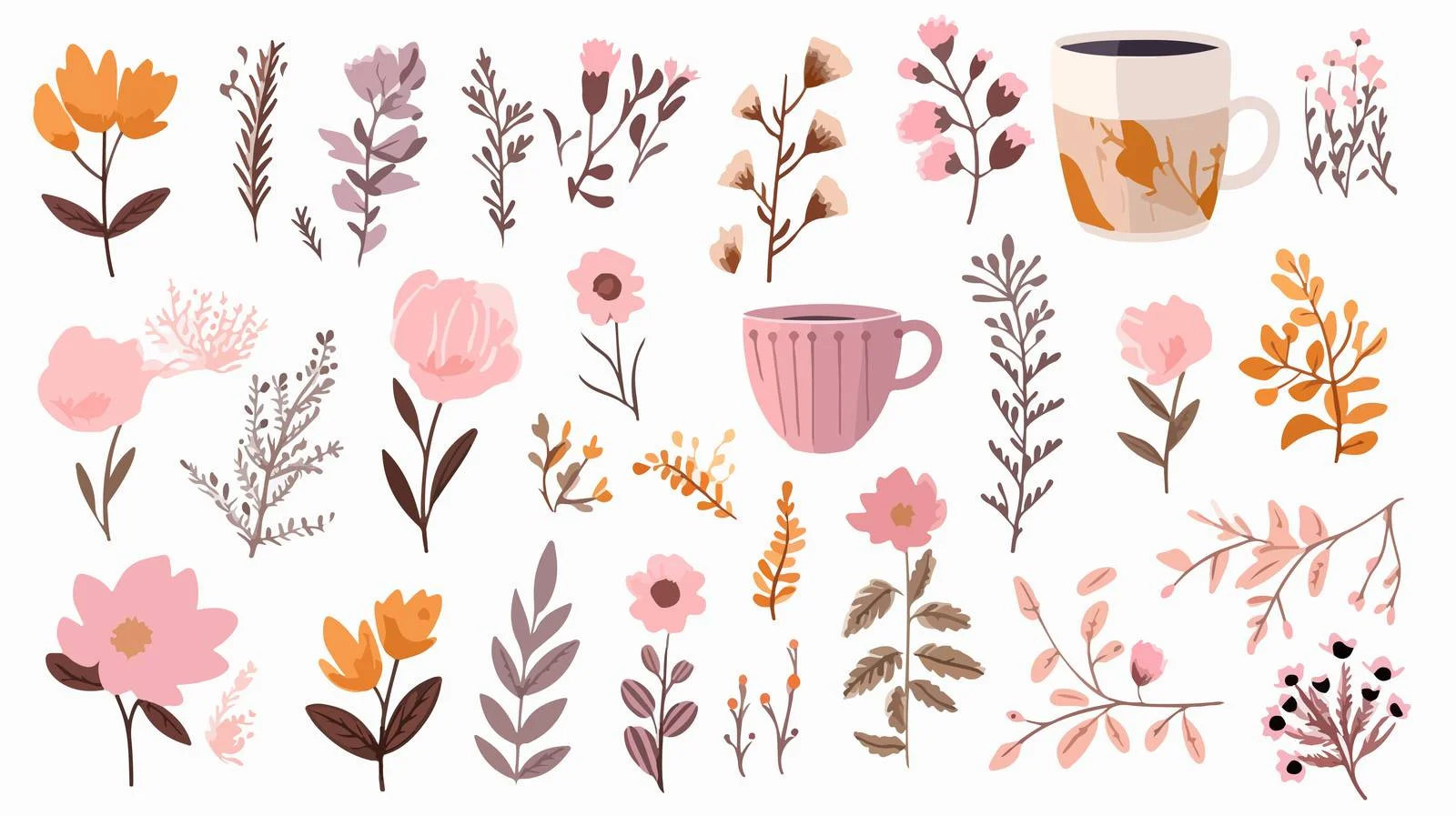 Elegant Flowers for Scrapbooking Designs — free download from Dotvec