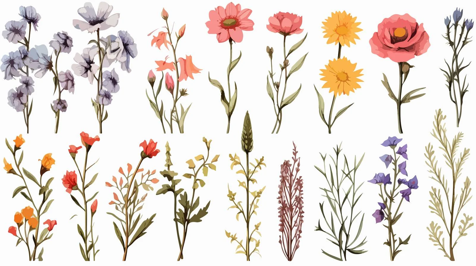 Exquisite Vintage Floral Sketches Collection — free download from Dotvec