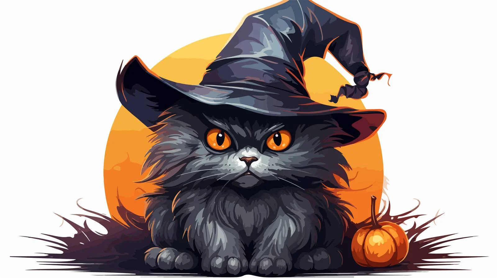 Fluffy Cat in Hat Sketch Vector — free download from Dotvec