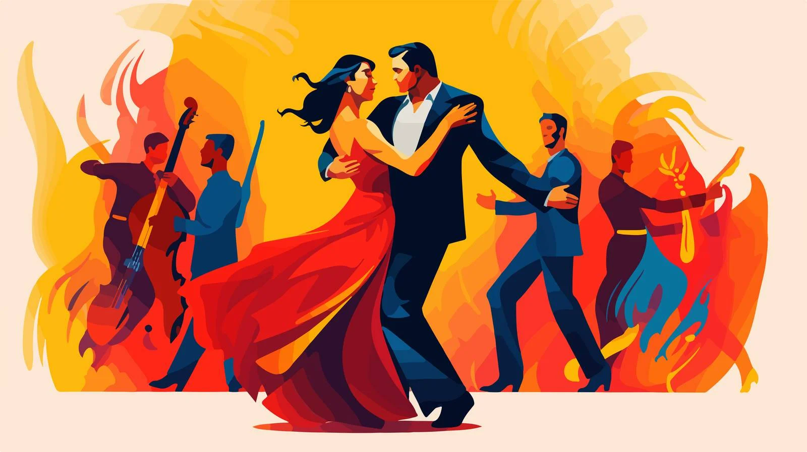 Elegant people dancing on event poster — free download from Dotvec