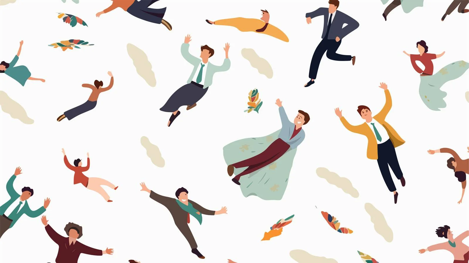 Whimsical Flying Characters Seamless Pattern Design — free download from Dotvec