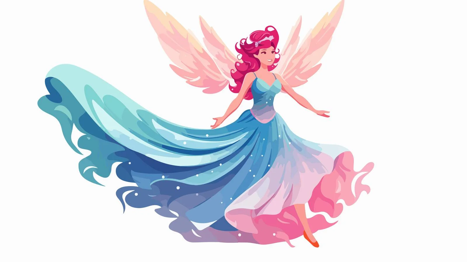 Enchanting fairy wearing elegant gown in flight — free download from Dotvec