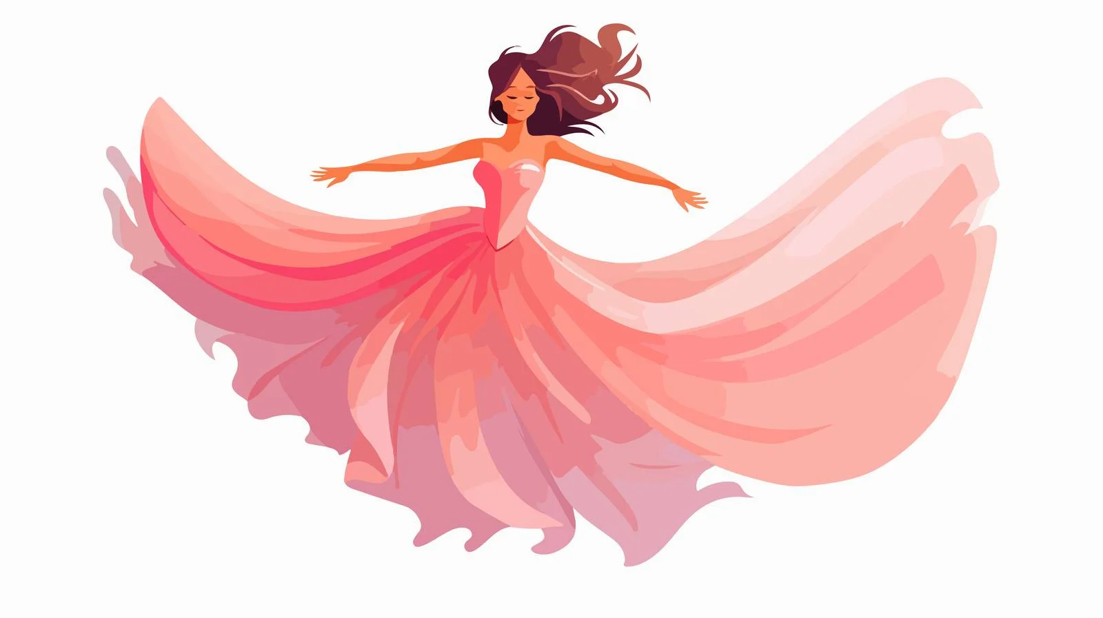 Enchanting fairy in stunning gown on white — free download from Dotvec